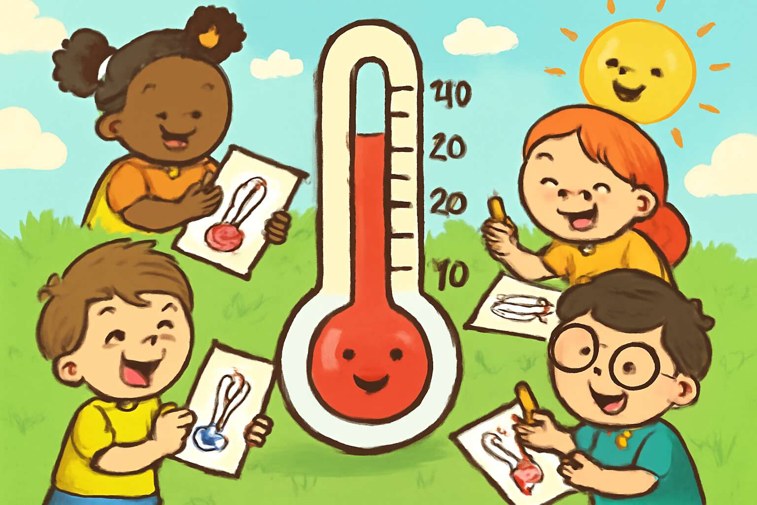 thermometer drawing for kids