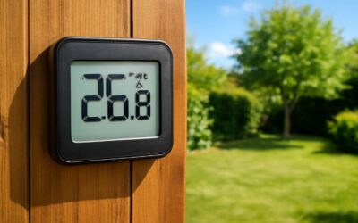 Beat the heat with this sleek outdoor thermometer.